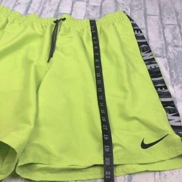 Nike Volley Swim Shorts Athletic Pull-on Atomic Green Logo Side Mesh Brief XXL - Picture 7 of 9